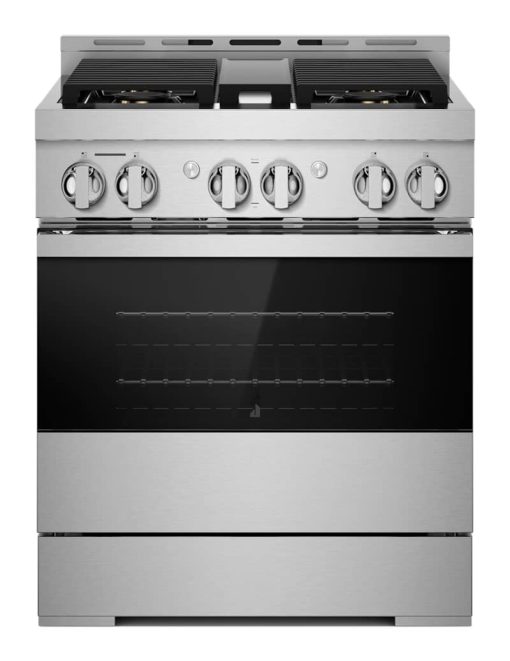 JennAir NOIR 30" Floating Glass Black And Stainless Steel Gas Professional-Style Range