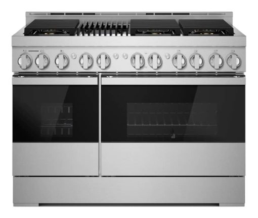 JennAir NOIR 48" Floating Glass Black And Stainless Steel Gas Professional-Style Range With Grill