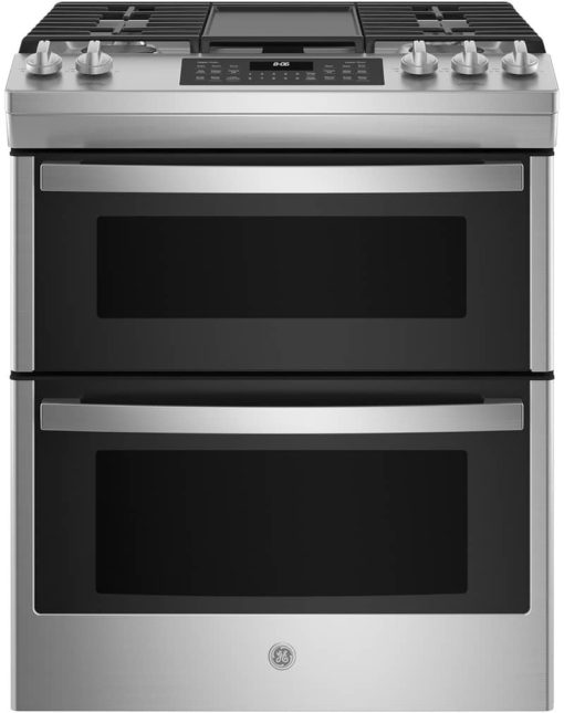 GE ADA 30" Stainless Steel Slide-In Double Oven Convection Gas Range