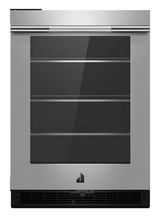 JennAir RISE 24" Stainless Glass Door Left-Hinge Undercounter Refrigerator