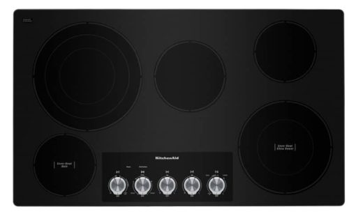 KitchenAid ADA 36" Black Electric Cooktop With 5 Elements And Knob Controls