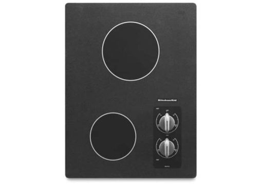 KitchenAid 15" Black Electric Cooktop With 2 Radiant Elements