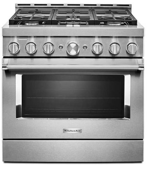 KitchenAid 36" Stainless Steel Smart Commercial-Style Gas Range With 6 Burners