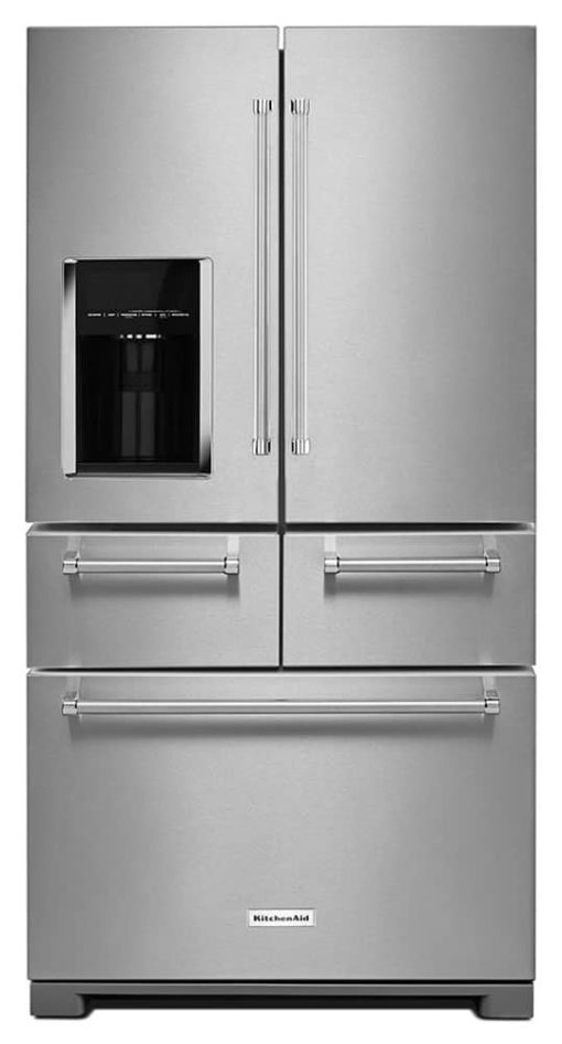 KitchenAid 36" Stainless Steel Multi-Door Freestanding Refrigerator With Platinum Interior Design