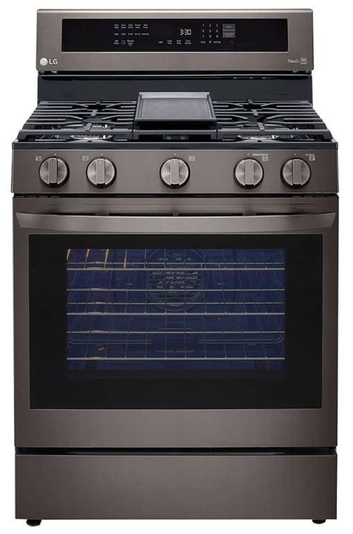 LG 5.8 Cu. Ft. PrintProof Black Stainless Steel Smart Wi-Fi Enabled True Convection InstaView Gas Range With AirFry