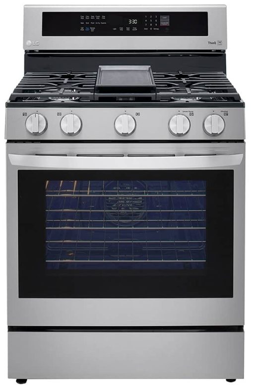 LG 5.8 Cu. Ft. PrintProof Stainless Steel Smart Wi-Fi Enabled True Convection InstaView Gas Range With AirFry