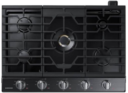 Samsung ADA 30" Fingerprint Resistant Black Stainless Steel Smart Gas Cooktop With 22K BTU Dual Power Burner
