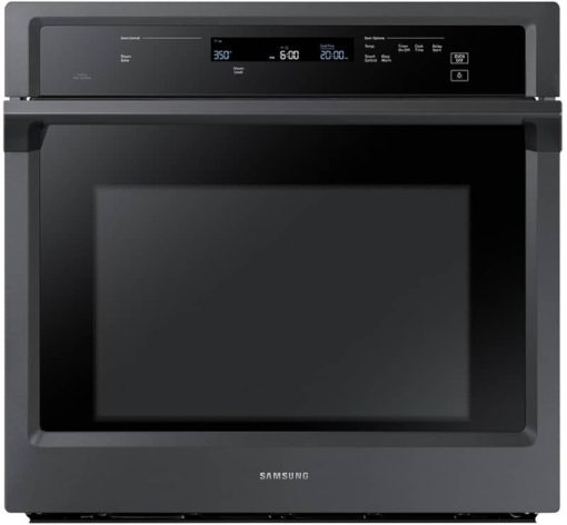 Samsung 30" Fingerprint Resistant Black Stainless Steel Smart Single Wall Oven With Steam Cook