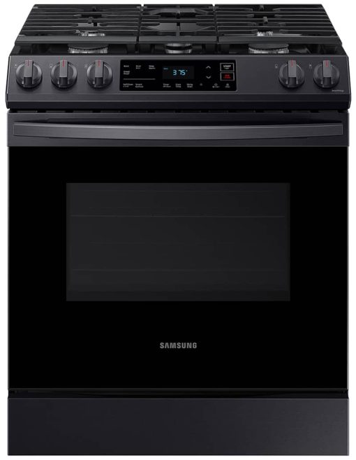 Samsung ADA 6 Cu. Ft. Fingerprint Resistant Black Stainless Steel Front Control Slide-In Gas Range