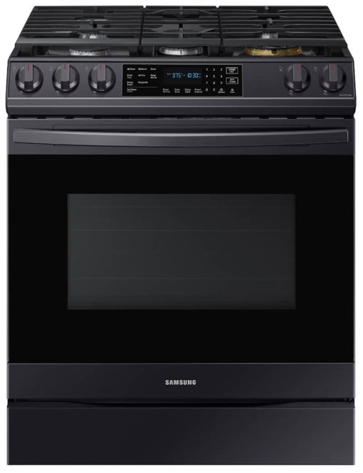 Samsung ADA 6 Cu. Ft. Fingerprint Resistant Black Stainless Steel Front Control Slide-In Gas Range With Air Fry
