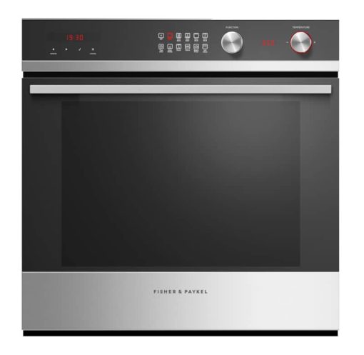 Fisher & Paykel Series 9 24" Black Glass And Stainless Steel Single Wall Oven, 11 Function, Self-Cleaning