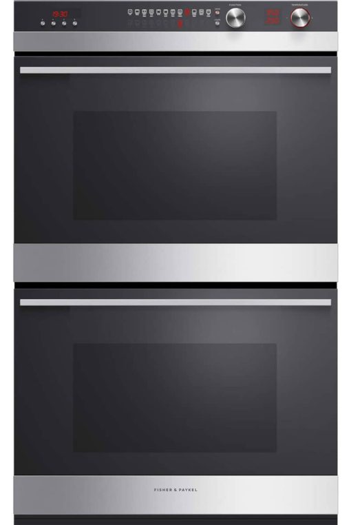 Fisher & Paykel 30" Stainless Steel And Black Glass Double Built-In Oven