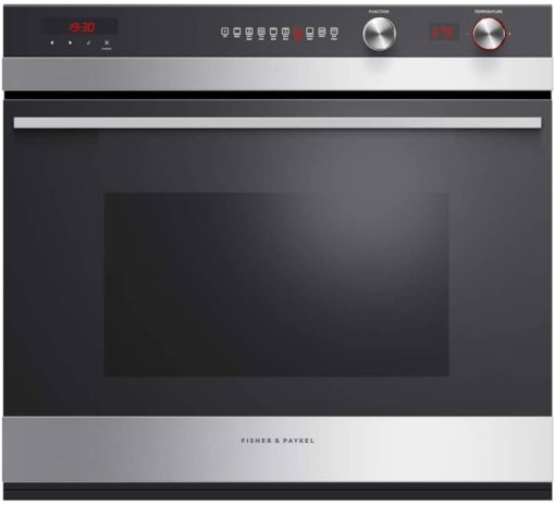 Fisher & Paykel Series 7 30" Black Glass And Stainless Steel Single Wall Oven, 9 Function, Self-Cleaning