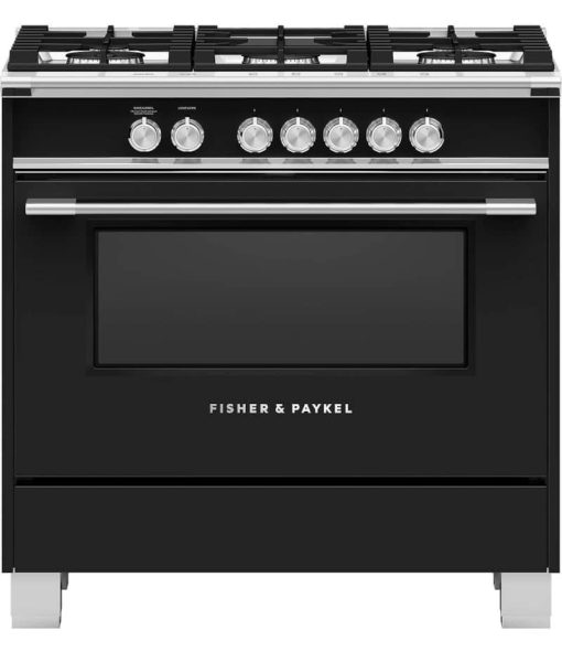 Fisher & Paykel Series 7 36" Black Gas Range With 5 Burners