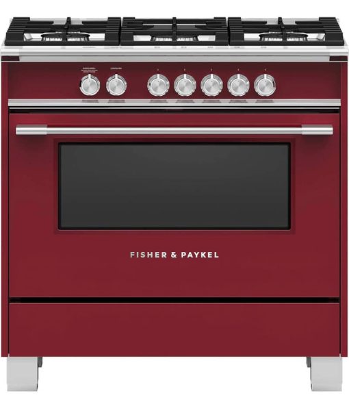 Fisher & Paykel Series 7 36" Red Gas Range With 5 Burners