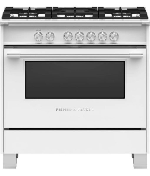 Fisher & Paykel Series 7 36" White Gas Range With 5 Burners
