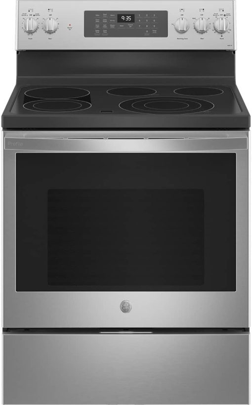 GE Profile 30" Fingerprint Resistant Stainless Steel Smart Electric Convection Range With No Preheat Air Fry