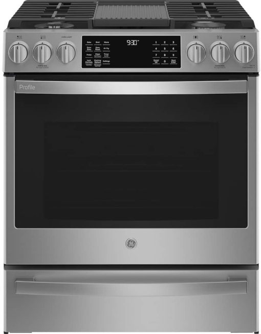 GE Profile ADA 30" Fingerprint Resistant Stainless Steel Smart Slide-In Convection Gas Range With Air Fry