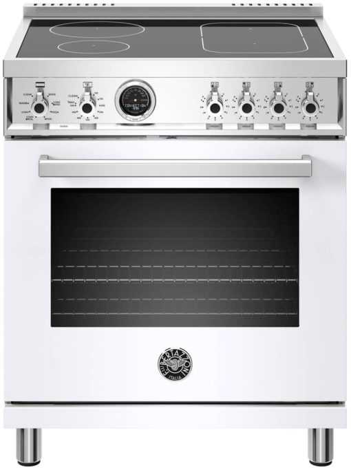 Bertazzoni Professional Series 30" White Self-Clean Induction Range