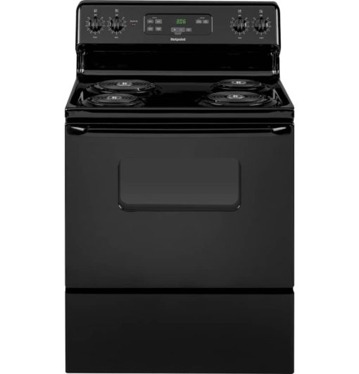 GE Hotpoint 30" Black Freestanding Standard Clean Electric Range