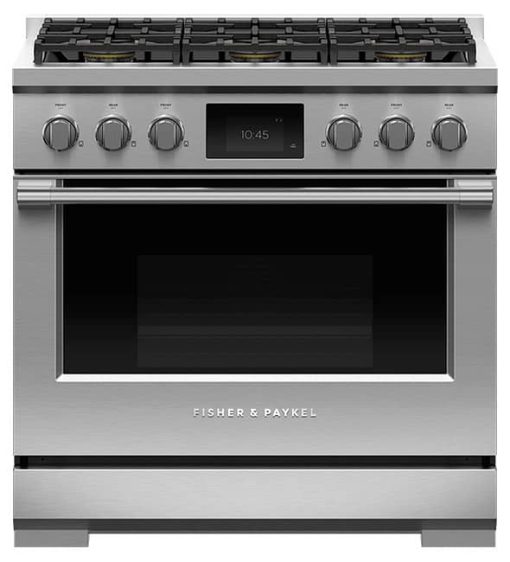 Fisher & Paykel Series 9 Professional 36" Stainless Steel Dual Fuel Range, 6 Burners, Self-Cleaning, LPG