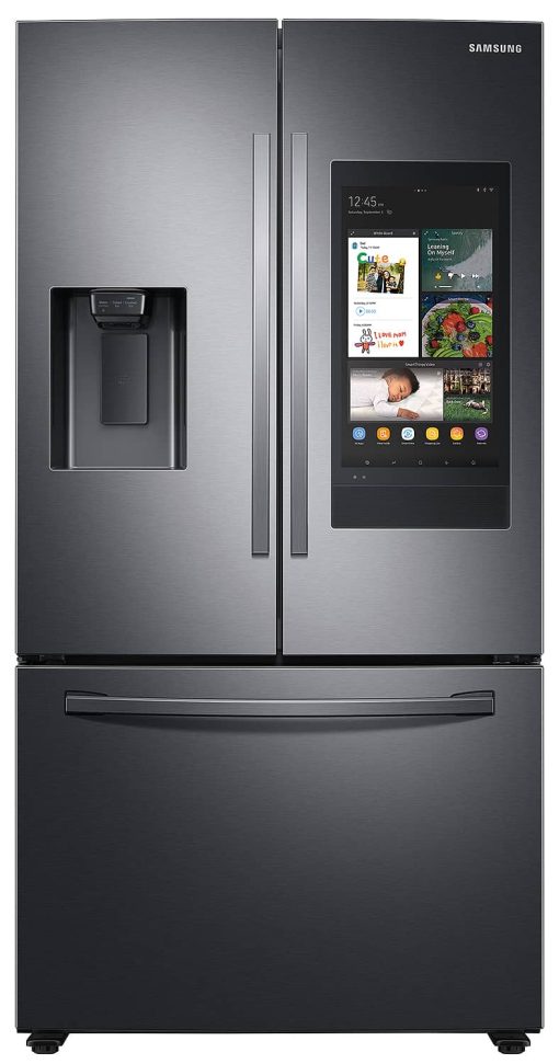 Samsung 26.5 Cu. Ft. Fingerprint Resistant Black Stainless Steel 3-Door French Door Refrigerator With Family Hub And External Water & Ice Dispenser