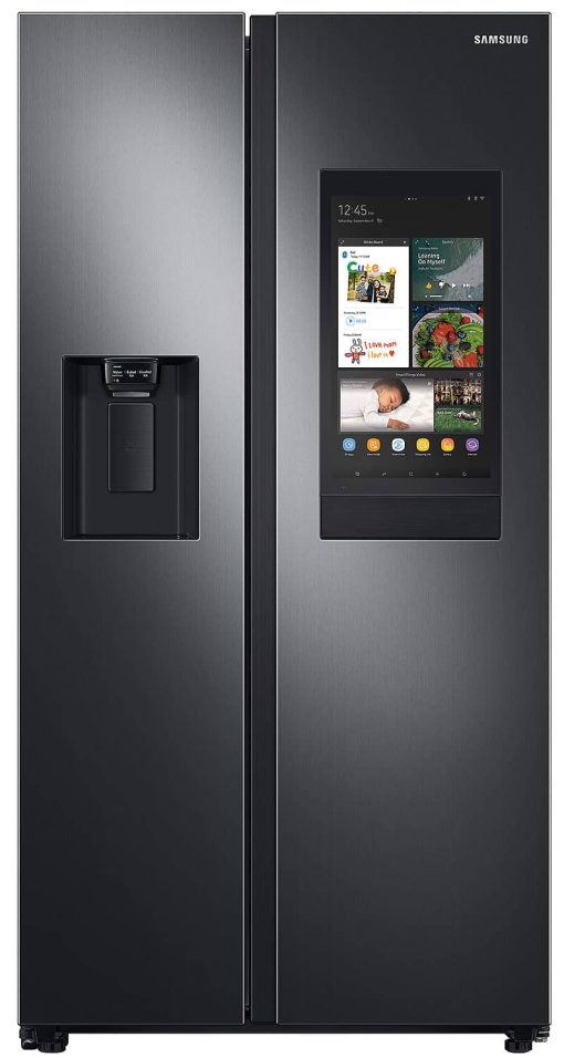 Samsung 26.7 Cu. Ft. Large Capacity Fingerprint Resistant Black Stainless Steel Side-By-Side Refrigerator With Touch Screen Family Hub