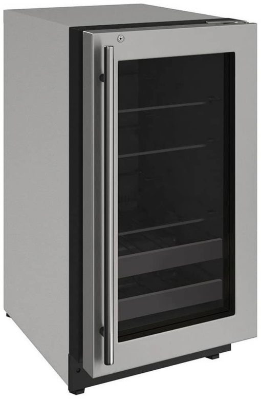 U-Line 18" Stainless Frame With Lock Right-Hinge Beverage Center