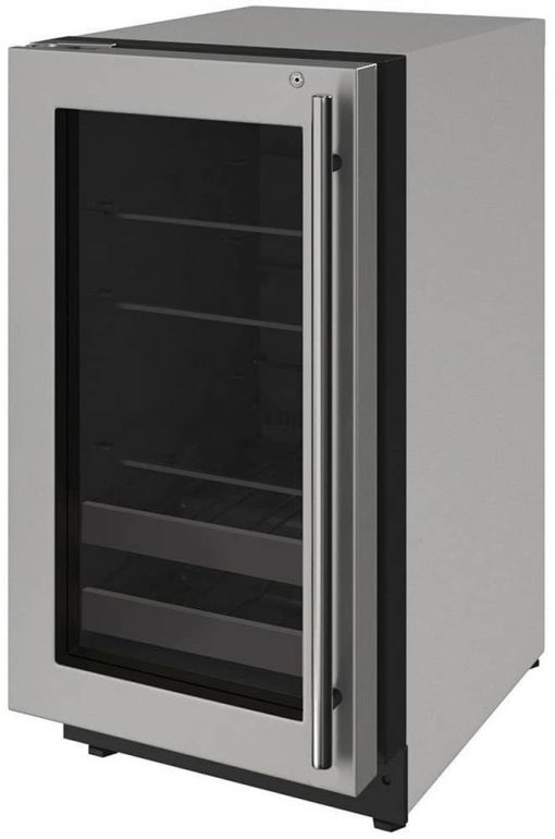 U-Line 18" Stainless Frame With Lock Left-Hinge Beverage Center
