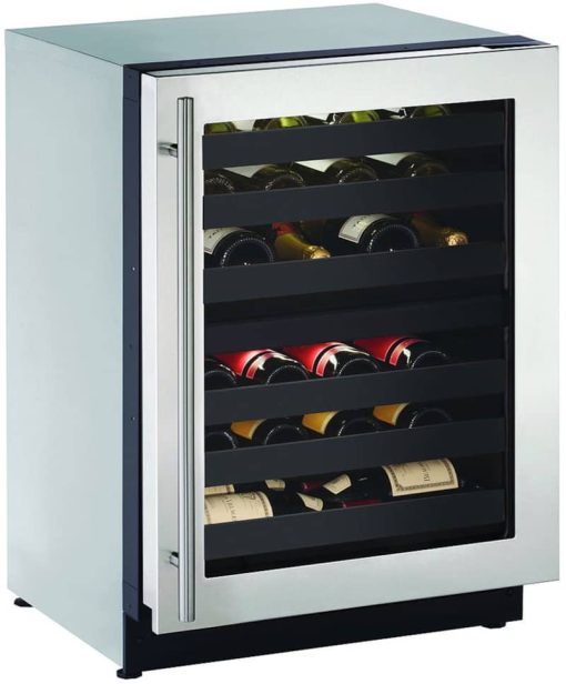 U-Line 24" Stainless Frame Dual-Zone Wine Refrigerator