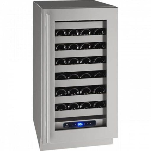 U-Line 18" Stainless Frame With Lock Right-Hinge Wine Refrigerator