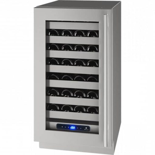 U-Line 18" Stainless Frame With Lock Left-Hinge Wine Refrigerator