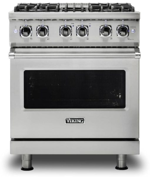Viking 5 Series 30" Stainless Steel Freestanding Dual Fuel Range