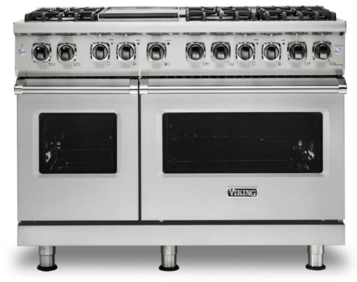 Viking 5 Series 48" Stainless Steel Freestanding Liquid Propane Dual Fuel Range With Griddle