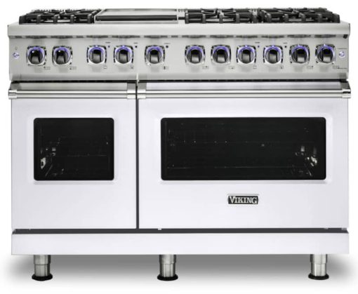 Viking 7 Series 48" White Liquid Propane Dual Fuel Range With Griddle