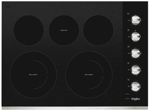 Whirlpool ADA 30" Stainless Steel Electric Ceramic Glass Cooktop With Two Dual Radiant Elements