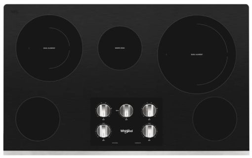 Whirlpool ADA 36" Stainless Steel Electric Ceramic Glass Cooktop With Two Dual Radiant Elements