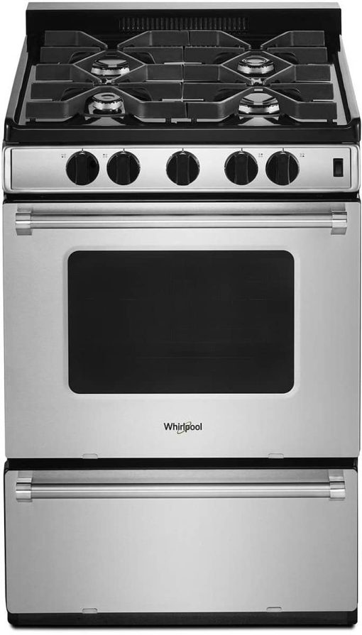 Whirlpool ADA 24" Stainless Steel Freestanding Gas Range With Sealed Burners