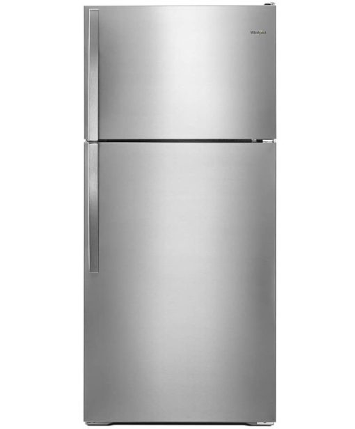 Whirlpool 28" Monochromatic Stainless Steel Top Freezer Refrigerator