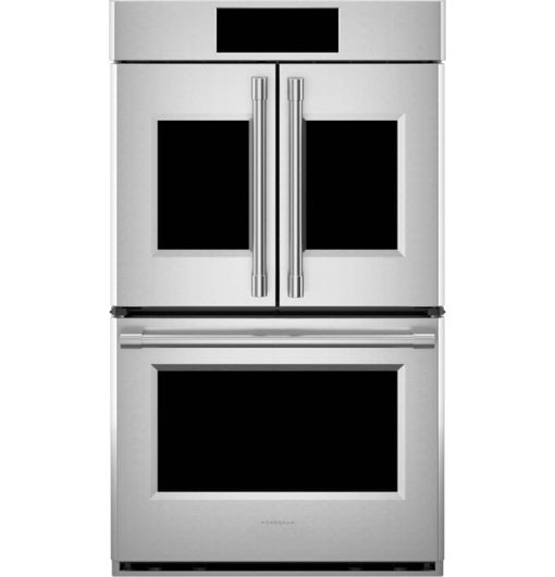 Monogram Statement Collection 30" Stainless Steel Smart French-Door Electric Convection Double Wall Oven