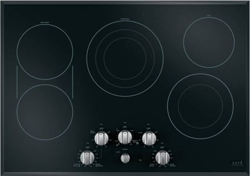 Cafe ADA 30" Black With Brushed Stainless Built-In Electric Cooktop