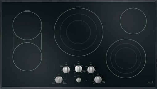 Cafe ADA 36" Black With Brushed Stainless Built-In Electric Cooktop