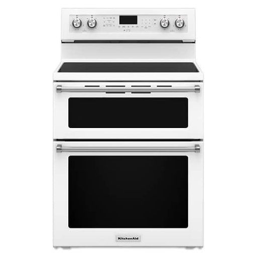 KitchenAid 30" White Electric Double Oven Convection Range