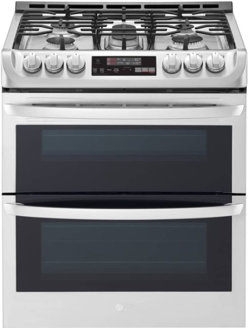 LG 6.9 Cu. Ft. PrintProof Stainless Steel Smart Double Oven Slide-In Gas Range With ProBake Convection & EasyClean