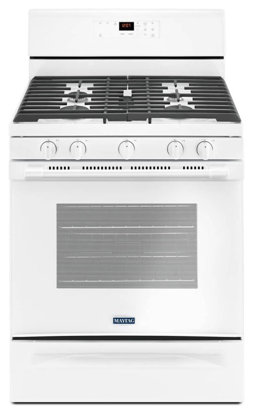 Maytag 5 Cu. Ft. White Gas Range With 5th Oval Burner
