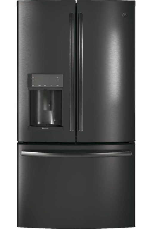 GE Profile ADA ENERGY STAR 22.1 Cu. Ft. Black Stainless Counter-Depth French-Door Refrigerator With Hands-Free AutoFill