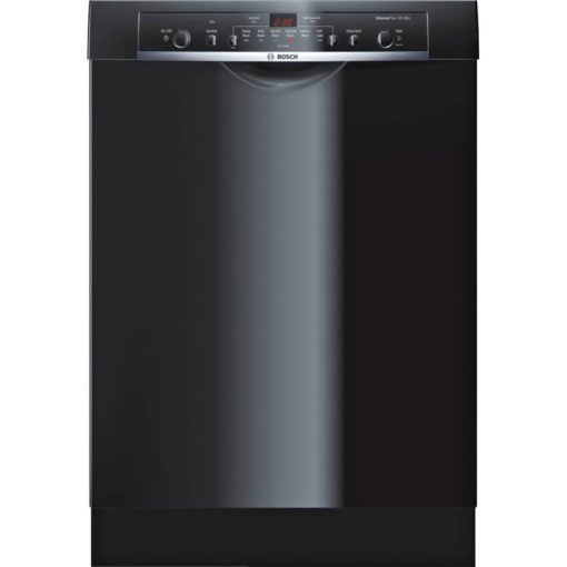 Bosch 100 Series 24" Black Recessed Handle Dishwasher