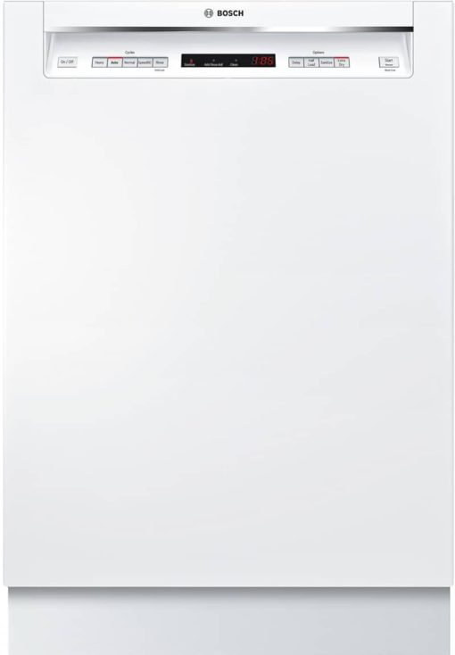 Bosch 300 Series 24" White Recessed Handle Dishwasher