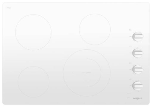 Whirlpool ADA 30" White Electric Ceramic Glass Cooktop With Dual Radiant Element