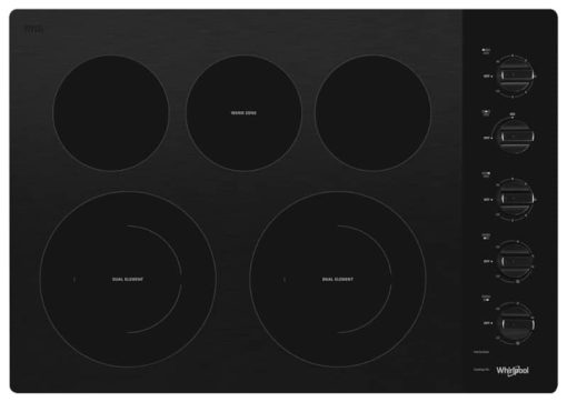 Whirlpool ADA 30" Black Electric Ceramic Glass Cooktop With Two Dual Radiant Elements
